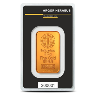 Argor-Heraeus 20g zlatna poluga 