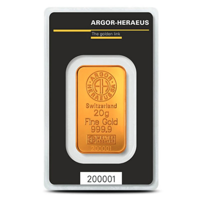 Argor-Heraeus 20g zlatna poluga 